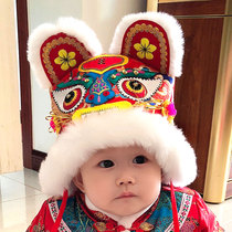 Infant handmade three-dimensional embroidery red baby tiger head hat children male and female adult baby tiger hat