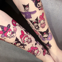 Cute anime pink Melotti and black kulomi tattoo waterproof lasting female cartoon kuromi sticker