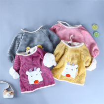 Female treasure winter coat female treasure thickened female baby Princess cute male wearing foreign language ins autumn one year old 4 eight months