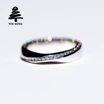Mobius ring diamond ring Silver Pine Jewelry Couture wedding ring Pt900 platinum ring