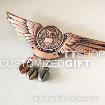 McDonalds coffee bean boutique wings Retro copper badge Medal commemorative badge Brooch with gift box Support customization