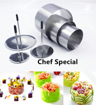 Stainless steel round cold dishes hotel chefs set plate shape kitchen dishes cold food styling mold tools