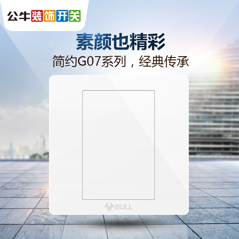 Bull switch socket concealed 86 type fire-proof blank panel socket cover plate blank panel blank panel cover plate G07