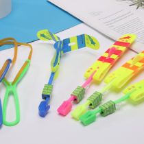 Mengte new luminous large whistle slingshot flying arrow flying fairy Childrens flying saucer stall night market scan code toy