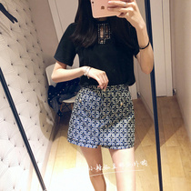 (Little pepper) maje 20 spring and summer contrast jacquard casual shorts show thin high-waisted pants and skirts for women