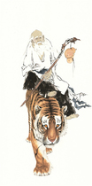 Four-foot banner fine Chinese painting figures (travel pictures) unmounted painting core cheap sales (P)