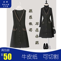 Rain forest pattern LYQ43 small fragrant wind vest dress vest skirt suit with lining cloth age-reducing thin skirt