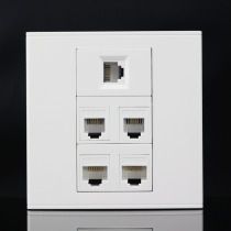 Type 86 2 networks 3 telephone sockets Panel double-port computer network cable plus three telephone voice switch sockets