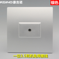 Type 86 headset audio Wall multimedia screw-free welding 3 5 audio panel single hole headphone socket