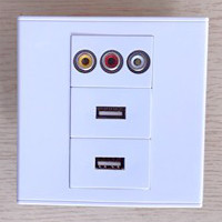 Type 86 Dual USB data with Lotus audio and video socket data extension cord AV audio socket multimedia socket