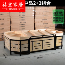 Fruit and vegetable platform shelves supermarket fruit and vegetable exhibition table bulk pile head fruit and vegetable display stand full seal with door