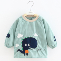 Childrens clothes in autumn and winter waterproof and anti-dirty clothes male babies eating clothes girls outer clothes baby bibs