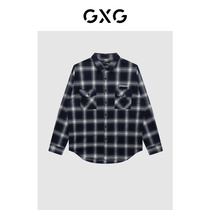 GXG mens clothing (Life series) 21 years of winter New products shopping mall same trend blue and white plaid shirt