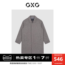 GXG mens clothing in winter 2019 new shopping mall with a thousand bird grid port style long style with wool woolen coat