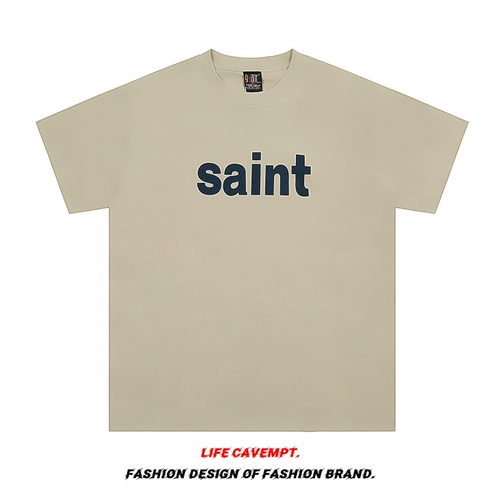 Жизнь опадает американская высокая улица, простота писем печать ретро мужчин и женщин летняя хлопковая круглая шея повседневная