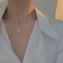 s925 sterling silver geometric necklace female summer simple design sense light luxury niche advanced sense choker 2021 New