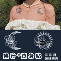 She painted stars and flowers herbal juice stickers tattoos vegetation semi-permanent stickers clavicle shoulders waterproof female long-lasting