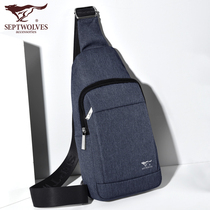 Seven Wolves Chest Bag Men Casual Oxford Butide Card Canvas Mens Bag Sports Waterproof Brief About 100 Lap Single Shoulder Diagonal Satchel Bag