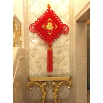Chinese knot pendant porch decoration with blessing character new Chinese living room large hanging decoration New Fortune background wall door