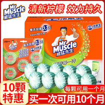 Mr Muscle Toilet Cleaner 10-Pack Fragrant Blue Bubble Toilet Cleaner Bubble Pill Deodorant Toilet Cleaner Spirit
