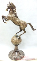 Pakistan bronze crafts Stepping on the ball Bronze horse animal Pegasus hotel home decoration entrance ornaments