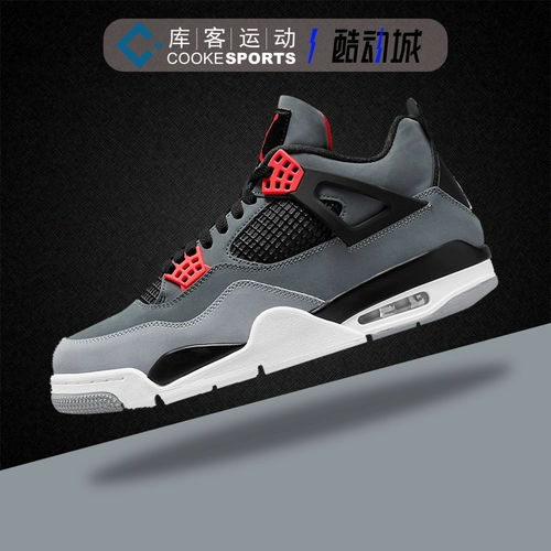 Kuke Air Jordan 4 AJ4 Infrobut Qiao 4 Черно-серые красные баскетбольные туфли DH6927-061