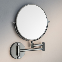 Bathroom folding magnifying makeup mirror wall hanging scaling mirror hotel toilet without punching stretchable moving beauty mirror