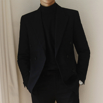  Korean double-breasted suit top Mens Korean slim-fit small suit jacket Business formal new best man wedding dress