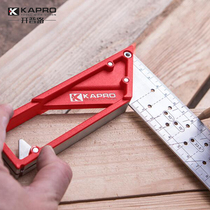 Israel KAPRO stainless steel square 45 degree 90 degree woodwork ruler marking steel ruler marking angle ruler