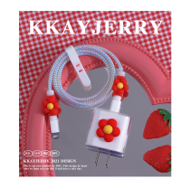 Cute Apple 12 data cable protective cover 20W mobile phone charger head winding rope ipad anti-breaking 11 sets of wires