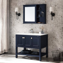 Wrigley bathroom small American floor solid wood wash basin mirror cabinet APGM10L4008-A bathroom cabinet combination