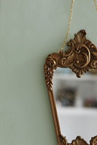Western vintage Brass Frame Mirror Brass Rose Shape (Sold)