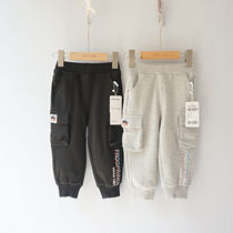 2022 Brand yd autumn clothes small and medium boy 90-130 yards pure cotton open crotch long pants multi-bag casual pants
