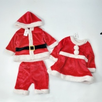 2021 Day Single Christmas Atmosphere Costume 70-95 Code Children Santa Claus Clothing Christmas Dress