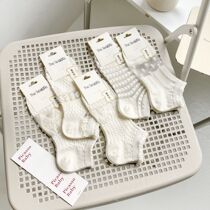 Spring and summer new thin overdraft Modell cotton white ensemble Hollowed-out Pure Color Lady Short Socks Boat Socks Lady Shallow
