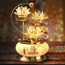 Crystal lotus lamp Buddha lamp home plug-in front of the Buddha for Guanyin colorful Buddha Hall lamp for Buddha lamp led long light