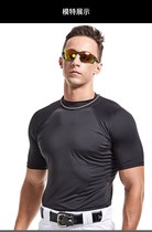 One move childrens youth adult baseball softball round neck short-sleeved tight-fitting elastic lined mens and womens quick-drying top T-shirt