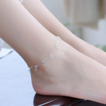 Star 925 sterling silver explosion Net red fairy air anklet female ins do not fade 2021 New Tide summer high sense