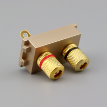 Type 128 Champagne Double Head Audio Socket Terminal Socket Module 86 Panel Audio Wiring Module