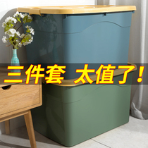 Home thick clothes storage box household extra-large finishing box with pulley plastic moving storage artifact