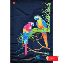Handmade embroidery old embroidery Cultural Revolution Beijing embroidery hand embroidery finished decorative painting parrot mural painting