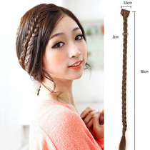 Hand braided hair wigs straight hair fishbone braids hair braids diagonal bangs wig hair band