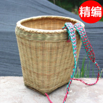 Bamboo basket fine woven handmade bamboo basket household Sichuan basket shopping bamboo basket adult can be used as dance props decoration