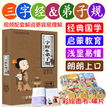Young childrens Chinese classics Enlightenment early education three-character scriptures disciples regulations CD-ROM 4DVD disc phonetic version book