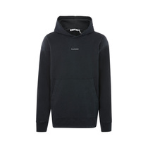 ACNE STUDIOS Black Cotton Small logo print Mens Pullover hooded sweater