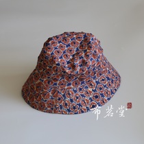 Bumingtang dense flower double-sided fishermans hat pure cotton double-sided can be worn