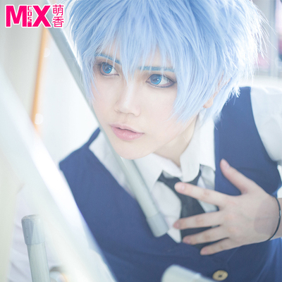 taobao agent Mengxiang's assassination classroom Chaotian 渚 ice blue spot free shipping cosplay wig