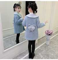 Girls woolen coat autumn and winter 2021 new foreign style fashion small fragrant wind children Girl thick coat coat cotton
