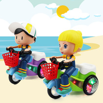Childrens stunt tricycle electric cartoon Boys and Girls music Light Universal 360 Rotating toy trembles same model