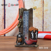 Western Giant Cowboy Boots Oil Lamp Decoration Thermometer Custom Thermometer Home Bar Ornaments